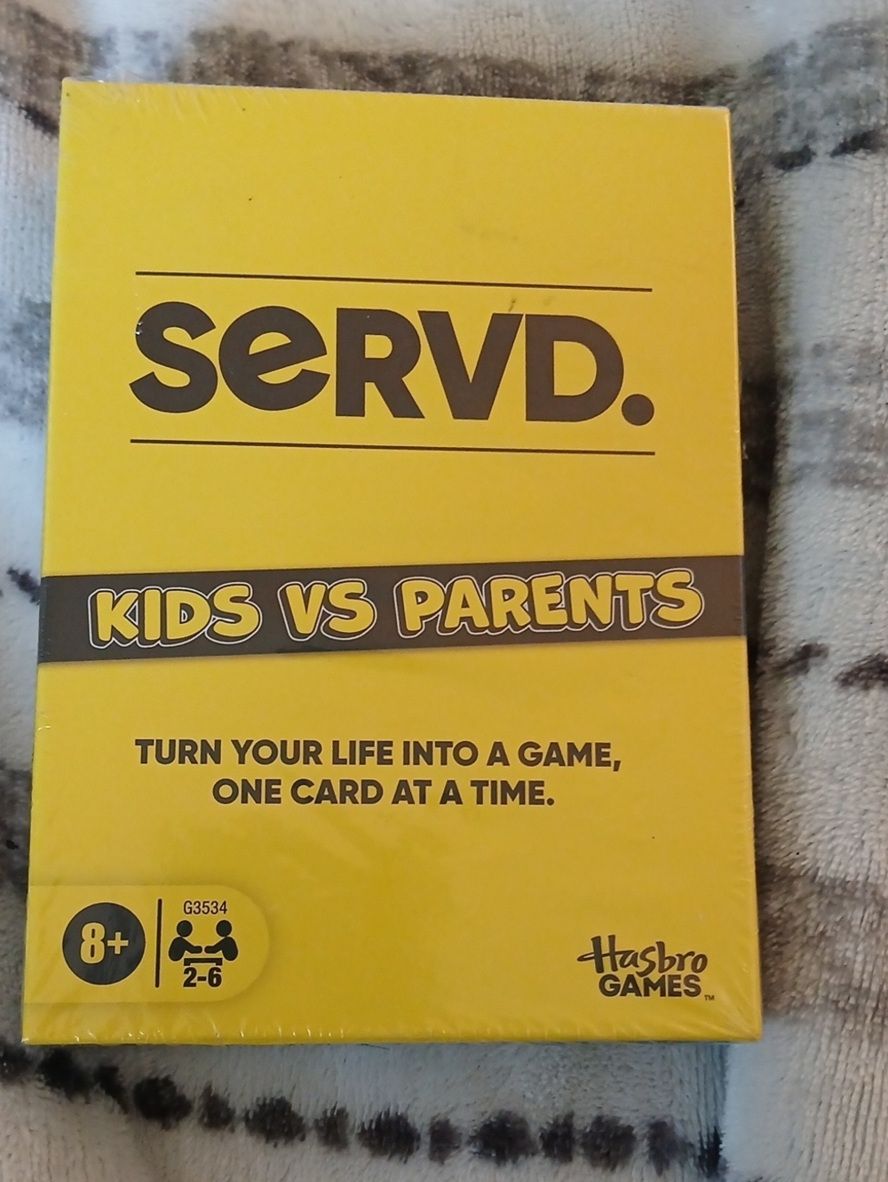 SERVD. Kids vs Parents Card Game - Yellow